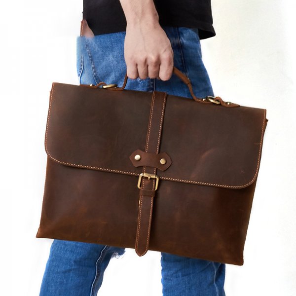 Leather men's briefcase