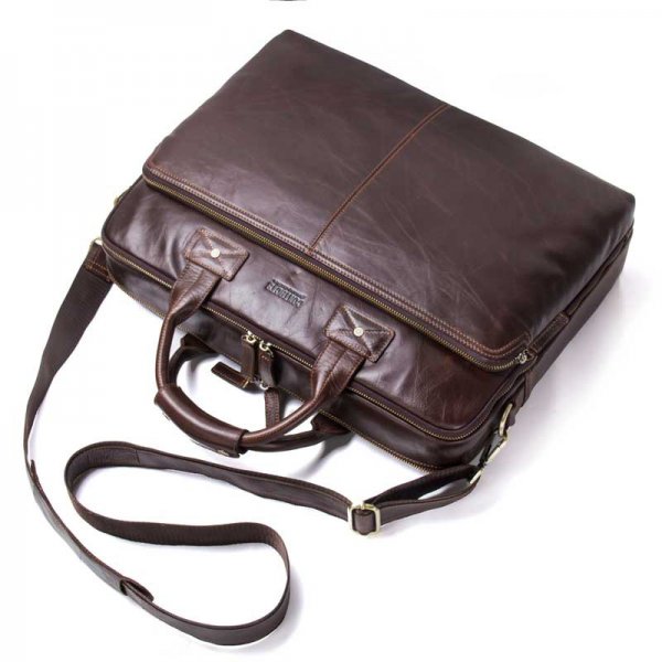 Casual Leather Business Briefcase Large Capacity Men's Shoulder Bag