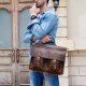 Men's Fashion Personality Leather Retro Portable Briefcase