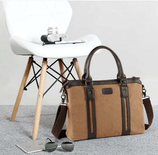 Canvas Shoulder Messenger Bag Men's Business Handheld Briefcase