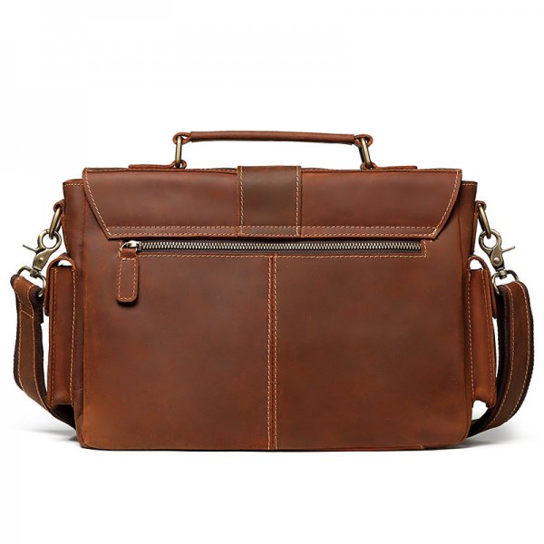 Business leather men's briefcase